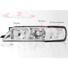 Load image into Gallery viewer, Nissan Maxima 1995-1999 1 Piece Style Headlights + Corners Chrome Housing Clear Len Clear Reflector
