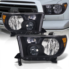 Load image into Gallery viewer, Toyota Tundra 2007-2013 / Sequoia 2008-2017 Factory Style Headlights Black Housing Clear Len Amber Reflector
