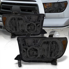 Load image into Gallery viewer, Toyota Tundra 2007-2013 / Sequoia 2008-2017 Factory Style Headlights Chrome Housing Smoke Len Amber Reflector

