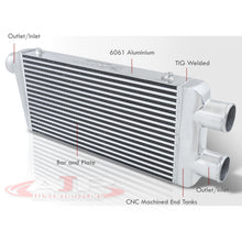 Load image into Gallery viewer, Universal 2 Inlet &amp; 1 Outlet Aluminum Intercooler (Bar &amp; Plate | Overall: 32.5&quot; x 11.75&quot; x 3.0&quot; | Core: 23.0&quot; x 11.5&quot; x 2.75&quot; | Inlet/Outlet: 3.0&quot;)
