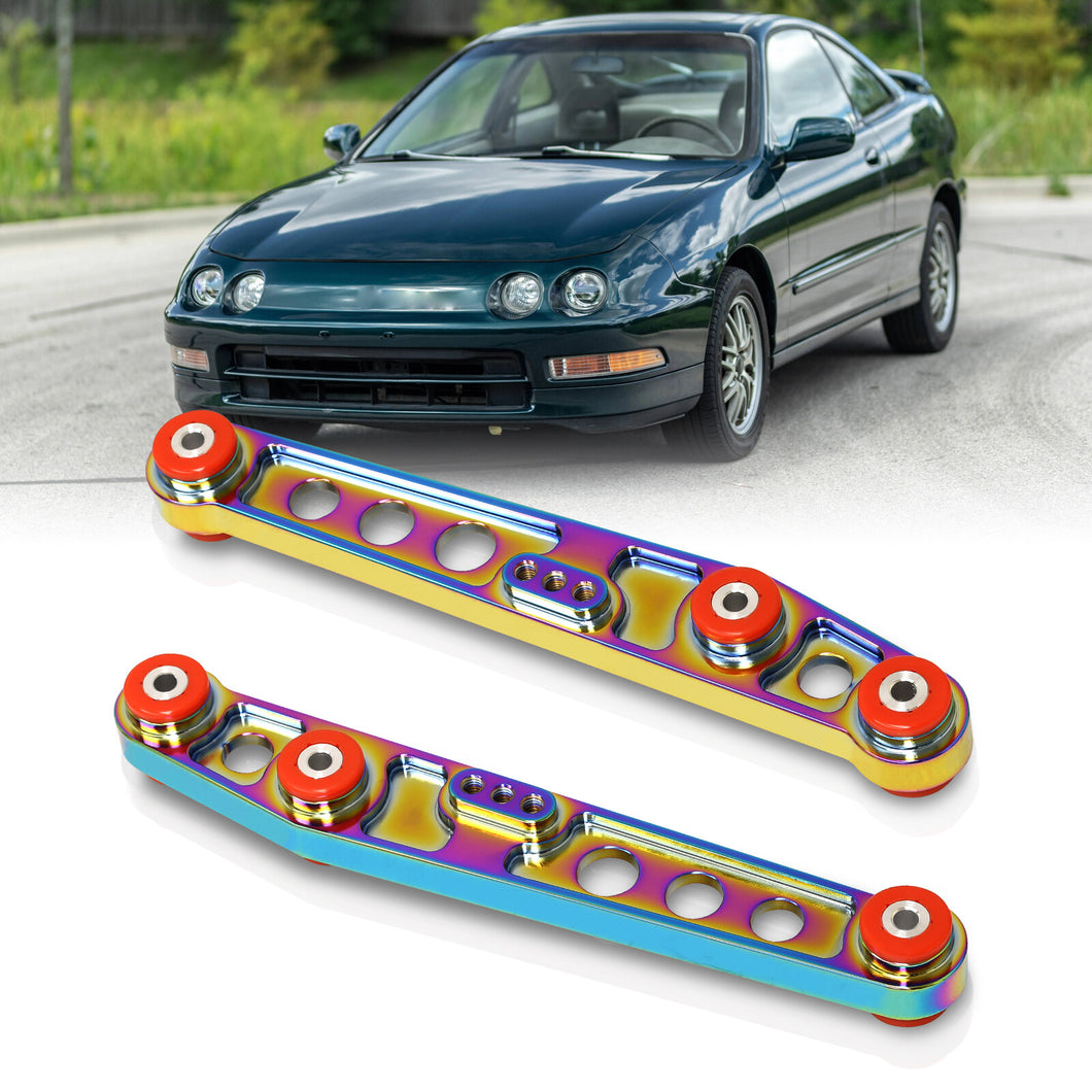 Acura Integra 1994-2001 / Honda Civic 1988-1995 / CRX 1988-1991 / Del Sol 1993-1997 Rear Lower Control Arms Neo Chrome with Red Bushings