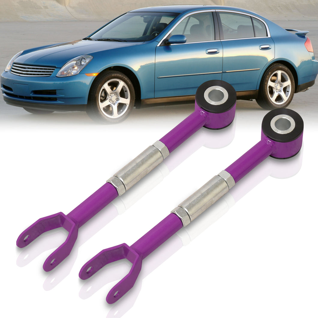 Infiniti G35 2003-2007 / Nissan 350Z 2003-2008 Rear Lower Adjustable Toe Traction Control Arms Purple