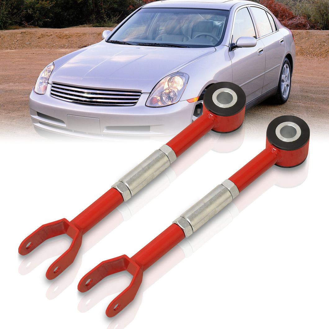 Infiniti G35 2003-2007 / Nissan 350Z 2003-2008 Rear Lower Adjustable Toe Traction Control Arms Red