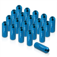 Load image into Gallery viewer, M12 x1.25mm Thread Open End Heavy Duty Steel Extended Lug Nuts Blue (20Piece)
