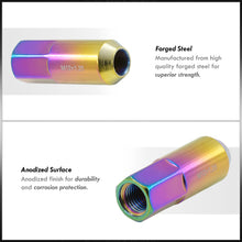 Load image into Gallery viewer, M12 x1.25mm Thread Open End Heavy Duty Steel Extended Lug Nuts Neo Chrome (20Piece)
