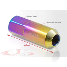 Load image into Gallery viewer, M12 x1.25mm Thread Open End Heavy Duty Steel Extended Lug Nuts Neo Chrome (20Piece)
