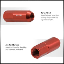 Load image into Gallery viewer, M12 x1.25mm Thread Open End Heavy Duty Steel Extended Lug Nuts Red (20Piece)
