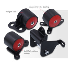 Load image into Gallery viewer, Honda Civic 1996-2000 D to B Series Conversion Engine Motor Mount Black with Red Polyurethane Bushings
