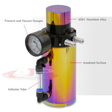 Load image into Gallery viewer, Universal 350ML Cylinder Oil Catch Can Tank 7.0&quot;x2.5&quot;x2.5&quot; + Breather Filter + Gauge Neo Chrome
