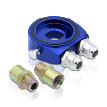 Load image into Gallery viewer, Universal Oil Filter Cooler Sandwich Gauge Sensor Plate Adapter Blue
