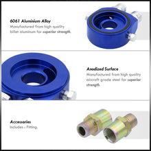 Load image into Gallery viewer, Universal Oil Filter Cooler Sandwich Gauge Sensor Plate Adapter Blue
