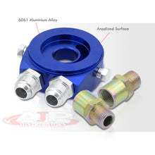 Load image into Gallery viewer, Universal Oil Filter Cooler Sandwich Gauge Sensor Plate Adapter Blue
