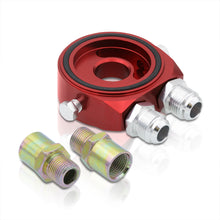 Load image into Gallery viewer, Universal Oil Filter Cooler Sandwich Gauge Sensor Plate Adapter Red
