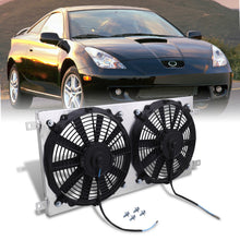 Load image into Gallery viewer, Toyota Celica GT/GTS 2000-2005 M/T Aluminum Radiator Dual Fan Shroud
