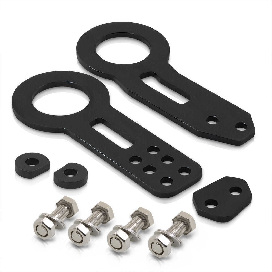 Universal 8mm Front and Rear Tow Hook Kit Black