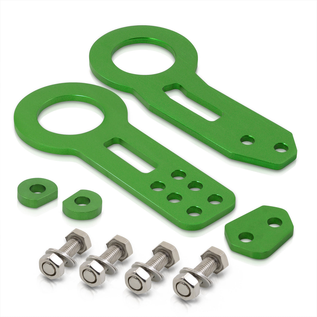 Universal 8mm Front and Rear Tow Hook Kit Green