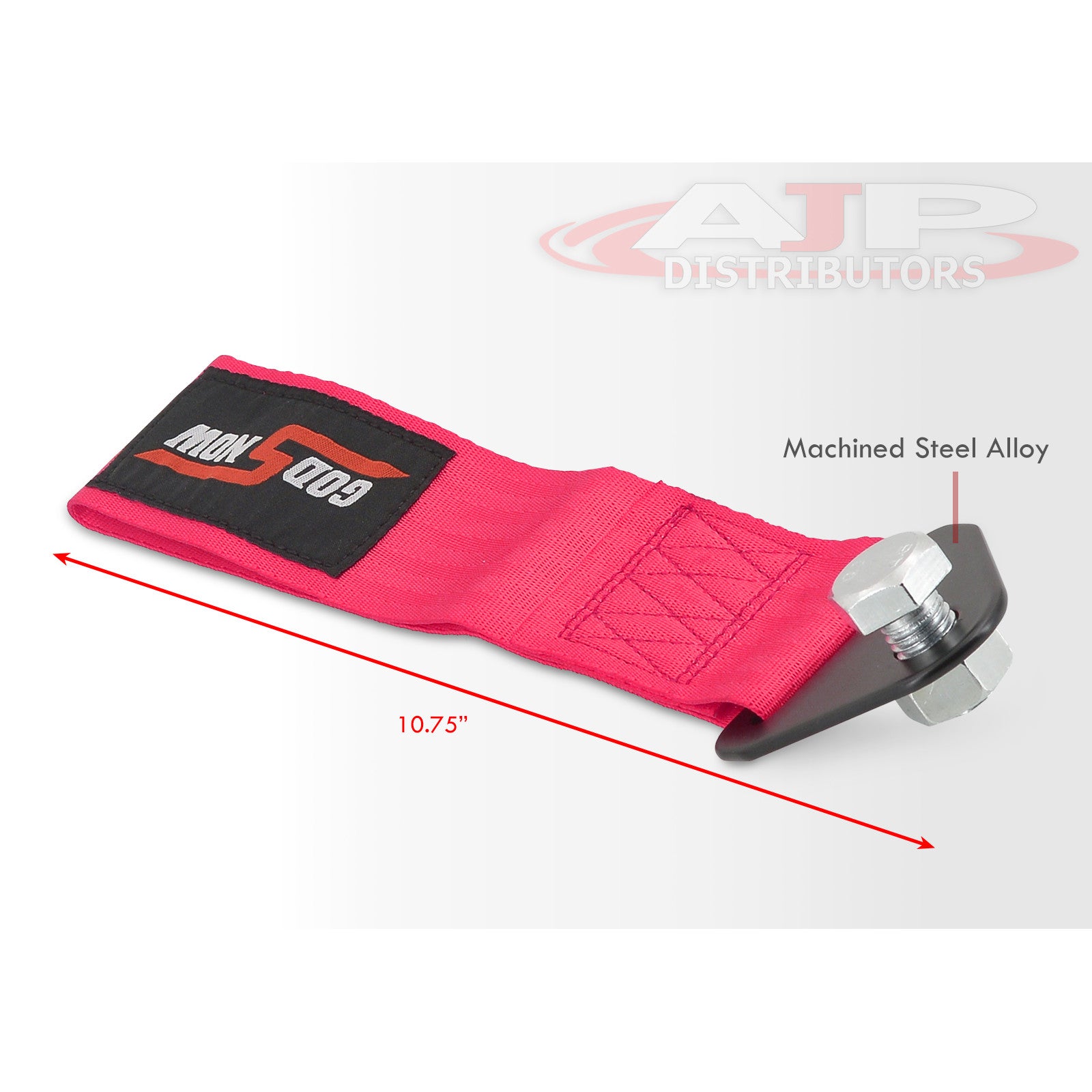 thumbnail image 2 of 800BHP Universal Tow Strap - Pink - 5000KG Webbing With Steel Mounting Plate 2 of 6