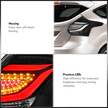 Load image into Gallery viewer, Ford Focus Hatchback 2012-2014 LED Bar Tail Lights Black Housing Clear Len White Tube
