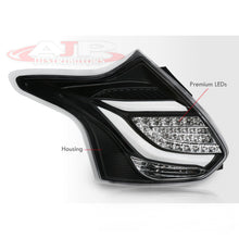 Load image into Gallery viewer, Ford Focus Hatchback 2012-2014 LED Bar Tail Lights Black Housing Clear Len White Tube
