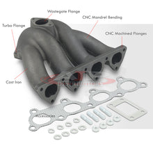 Load image into Gallery viewer, Honda Civic 1988-2000 / CRX 1988-1991 / Del Sol 1993-1997 D-Series D15 D16 Top Mount Cast Iron Turbo Manifold (will Keep AC &amp; PS)
