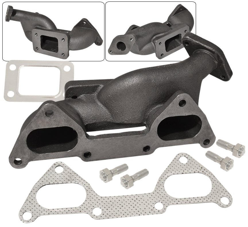 Dodge Colt 1988-1994 / Eagle Summit 1988-1994 / Mitsubishi Mirage 1989-1997 4G15 1.5L T3/T4 Cast Iron Turbo Manifold Black