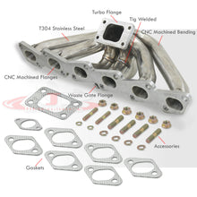 Load image into Gallery viewer, Nissan 240SX 1989-1998 / Skyline 1985-2002 RB20DET RB25DET T3/T4 Top Mount Stainless Steel Turbo Manifold (35mm/38mm Wastegate Flange)
