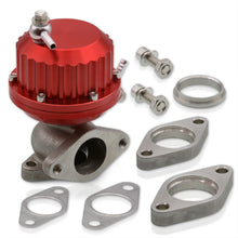 Load image into Gallery viewer, Universal Wastegate 38mm Vertical Ribbed Bypass Spring Turbo 2 Bolt Flange Red
