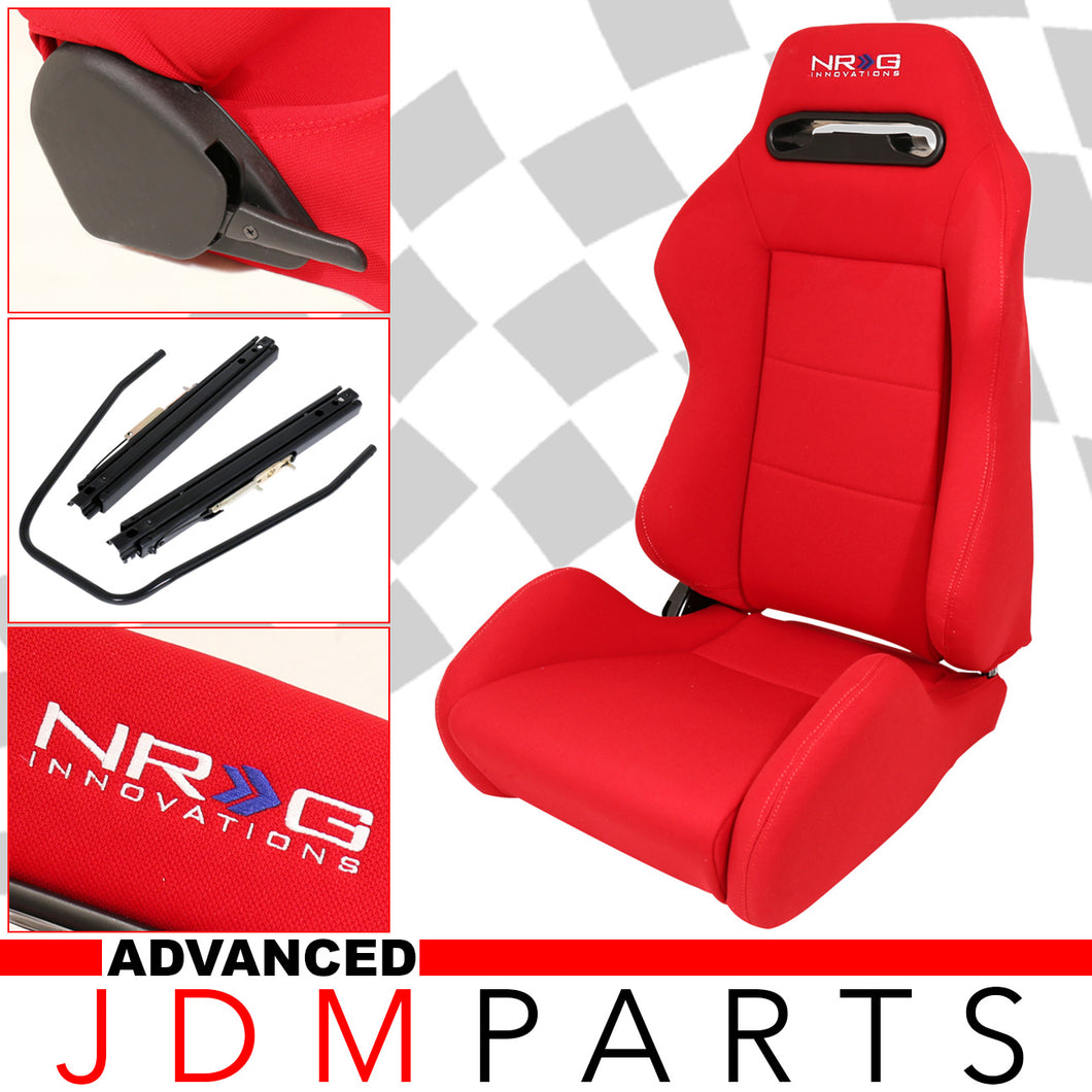 NRG Type R Cloth Sport Seat Red w/ Red Stitching (Right)