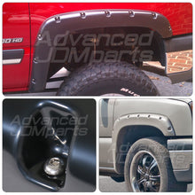 Load image into Gallery viewer, Chevrolet Silverado 1999-2006 / GMC Sierra 1999-2006 Front &amp; Rear Pocket Rivet Style Wheel Well Fender Flares Black
