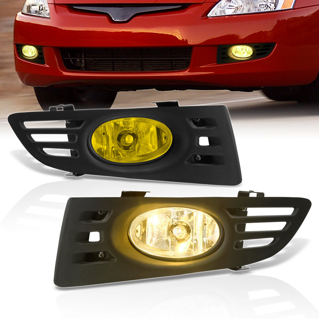 Honda Accord 2DR 2003-2005 Front Fog Lights Yellow Len (Includes Switch & Wiring Harness)