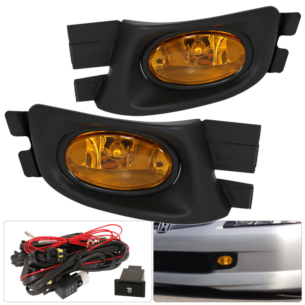 Honda Accord 4DR 2003-2005 Front Fog Lights Amber Len (Includes Switch & Wiring Harness)