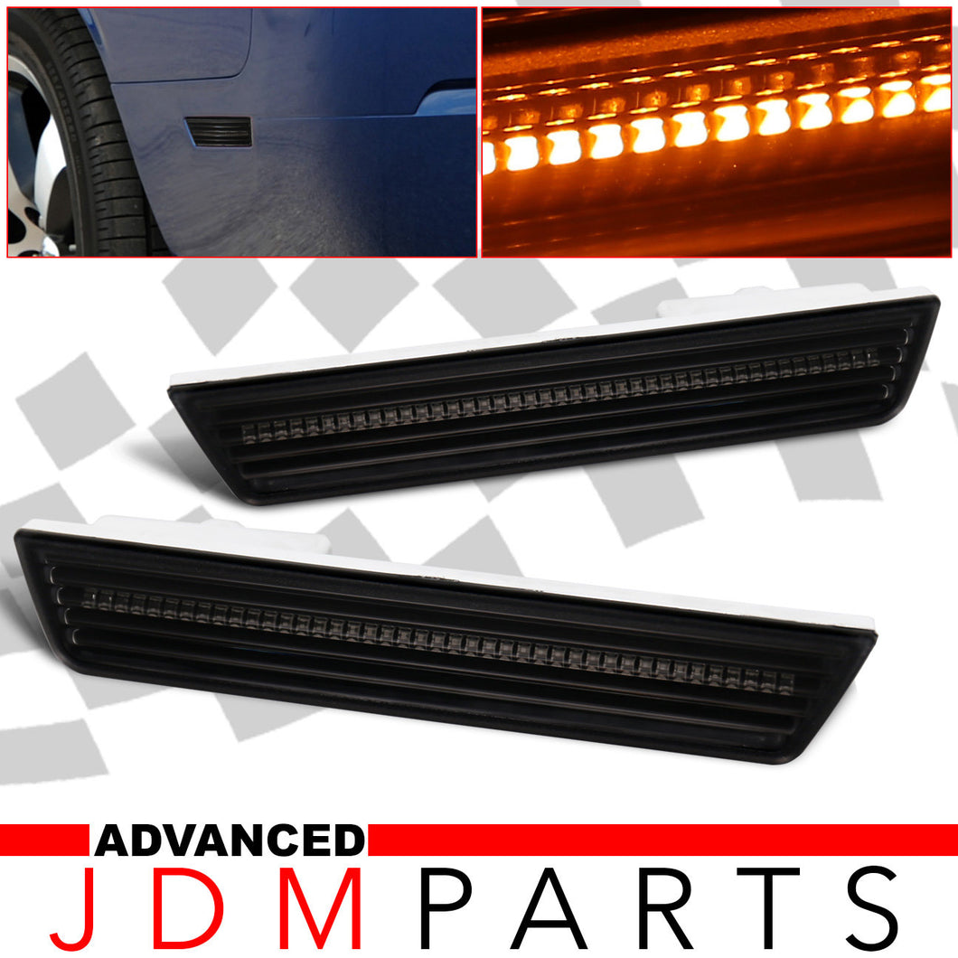 Dodge Challenger 2008-2014 / Charger 2011-2014 Amber LED Rear Side Marker Lights Smoke Len