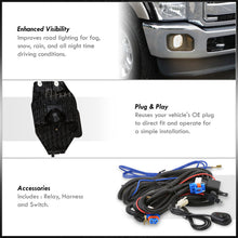 Load image into Gallery viewer, Ford F250 F350 F450 Super Duty 2011-2016 Front Fog Lights Clear Len (Includes Switch &amp; Wiring Harness)
