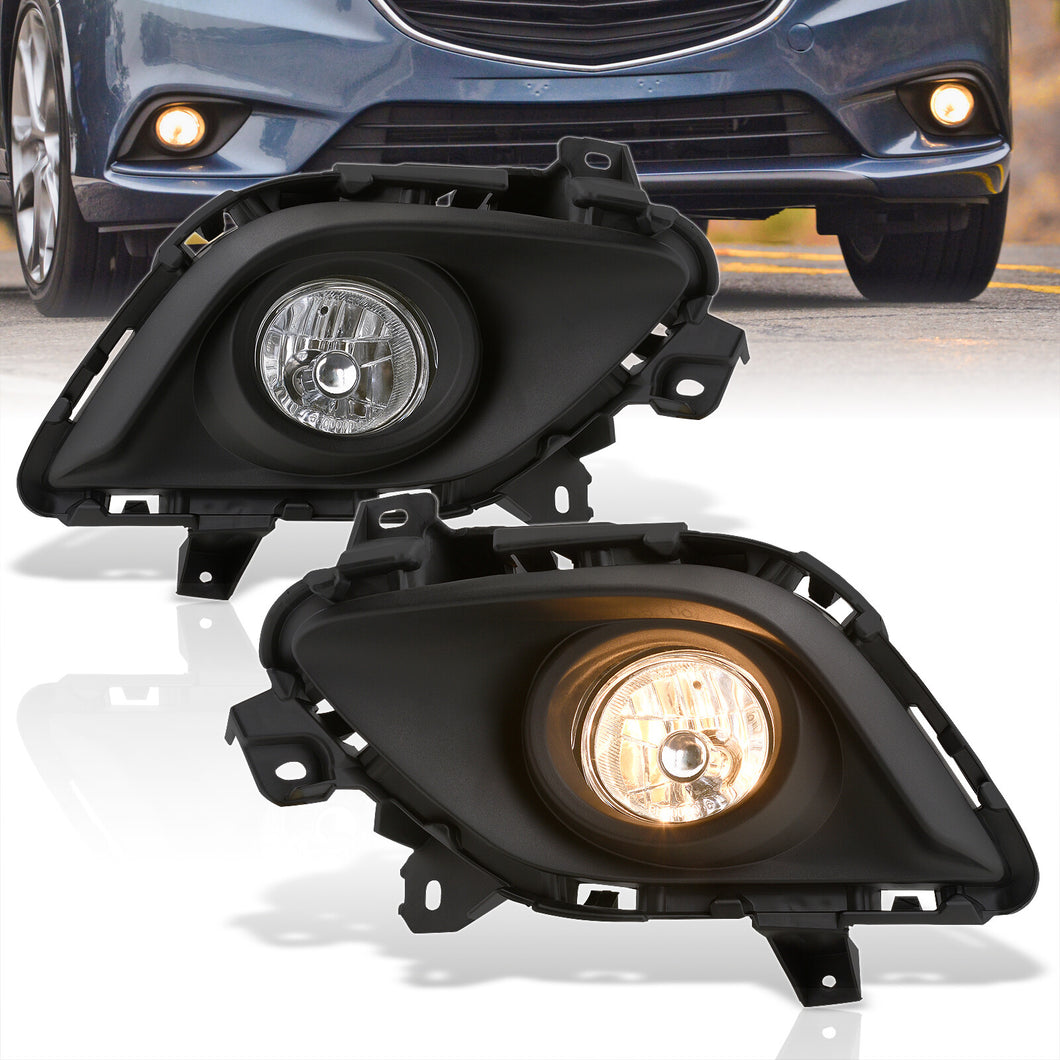 Mazda 6 2014-2017 Front Fog Lights Clear Len (Includes Switch & Wiring Harness)