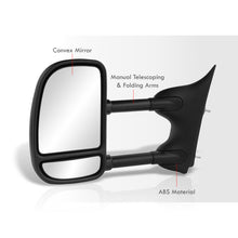 Load image into Gallery viewer, Ford F250 F350 F450 F550 1999-2016 / Excursion 2001-2005 Telescopic Extendable Manual Towing Mirrors Black

