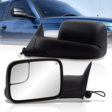 Load image into Gallery viewer, Dodge Ram 1500 1998-2001 / 2500 3500 1998-2002 Extended Flip Up Heated Power Towing Mirrors Black
