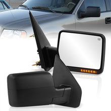 Load image into Gallery viewer, Ford F150 2004-2014 LED Signal Heated Power Towing Mirrors Black
