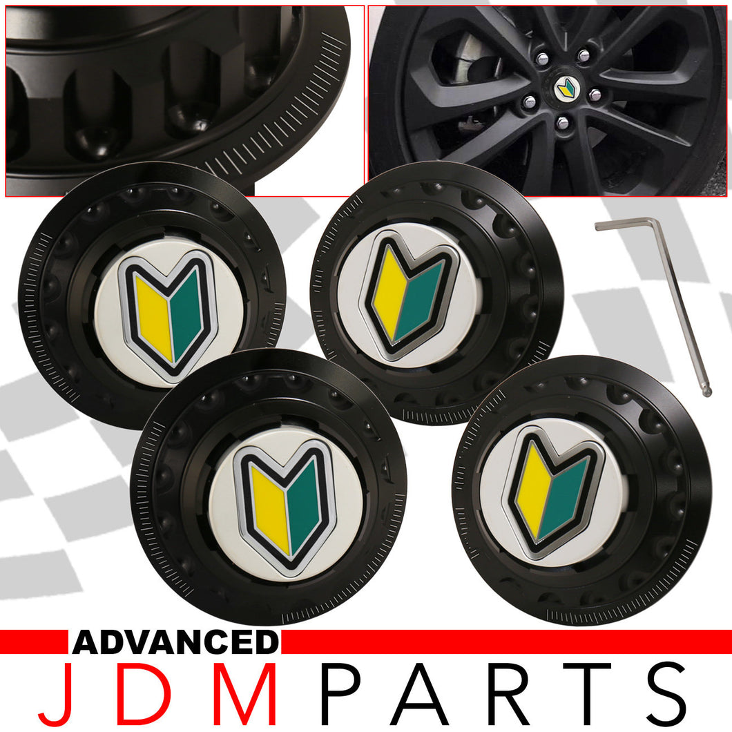 Wheel Hub Cover JDM Rookie Badge Black