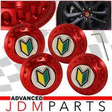 Load image into Gallery viewer, Wheel Hub Cover JDM Rookie Badge Red
