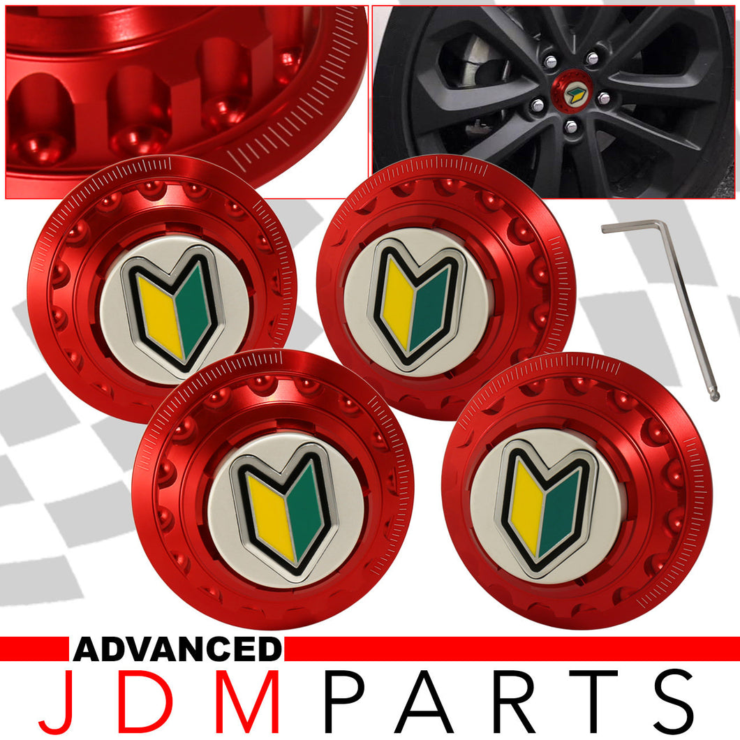 Wheel Hub Cover JDM Rookie Badge Red