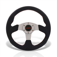 Load image into Gallery viewer, JDM Sport Universal 320mm Type-R Style Aluminum Steering Wheel Silver Center with Red Stitching
