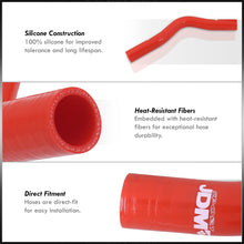 Load image into Gallery viewer, Honda Civic 1992-1995 / Del Sol 1993-1997 B-Series B16A Silicone Radiator Hoses Red
