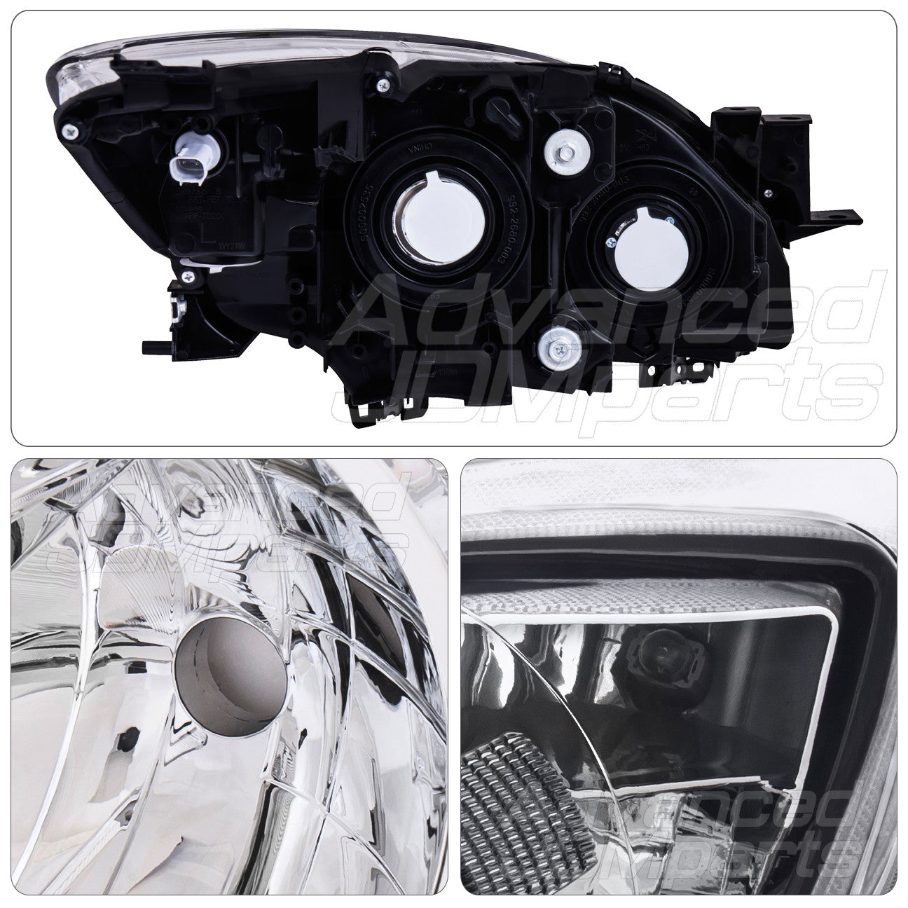 For 14-16 Mazda 3 Projector Headlight OE Replacement Chrome Housing For 14-16 Mazda 3 Projector Headlight OE Replacement Chrome Housing