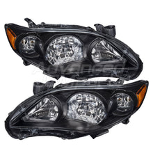 Load image into Gallery viewer, Toyota Corolla 2011-2013 Factory Style Headlights Black Housing Clear Len Amber Reflector
