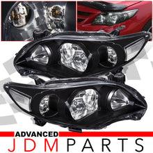 Load image into Gallery viewer, Toyota Corolla 2011-2013 Factory Style Headlights Black Housing Clear Len Clear Reflector
