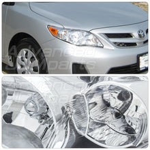 Load image into Gallery viewer, Toyota Corolla 2011-2013 Factory Style Headlights Chrome Housing Clear Len Amber Reflector
