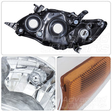 Load image into Gallery viewer, Toyota Corolla 2011-2013 Factory Style Headlights Chrome Housing Clear Len Amber Reflector
