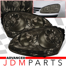 Load image into Gallery viewer, Volkswagen Golf 2006-2008 / Rabbit 2006-2008 / Jetta 2006-2010 Factory Style Headlights Chrome Housing Smoke Len Clear Reflector (Halogen Models Only)
