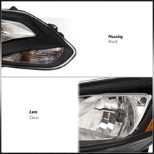 Load image into Gallery viewer, Ford Focus 2012-2014 Factory Style Headlights Black Housing Clear Len Amber Reflector
