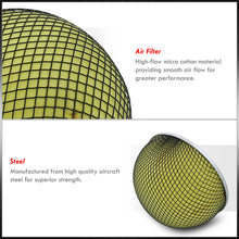 Load image into Gallery viewer, Universal 3inch Mushroom Style Filter Yellow Foam/Black Mesh
